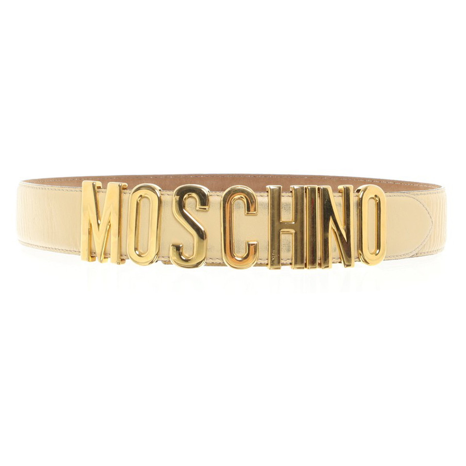 Moschino Gürtel mit goldfarbenen Buchstaben