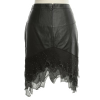 Jitrois Leather skirt with gemstones