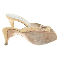 Armani Jeans Sandales en Cuir en Beige