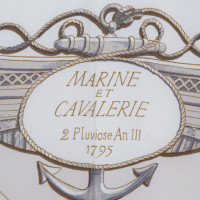 Hermès Panno Carré "Marine et CAVALERIE"