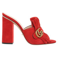 Gucci Sandali in Pelle scamosciata in Rosso