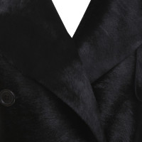 Hugo Boss Mantel aus Kalbfell in Schwarz
