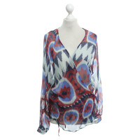 Dondup Blouse in Blue / Red / grey