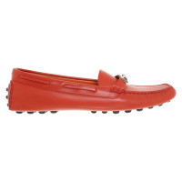 Hermès Slipper/Ballerinas aus Leder in Rot