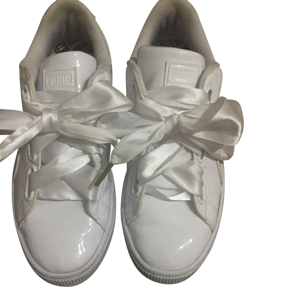 Alexander Mc Queen For Puma Sneaker in Pelle verniciata in Bianco