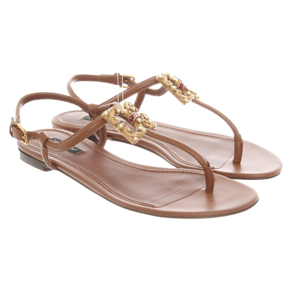 Dolce & Gabbana Sandals Leather in Brown