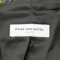 Dries Van Noten giacca sportiva di lana fantasia in verde