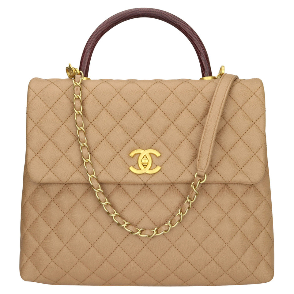 Chanel Coco Handle Bag en Cuir en Beige