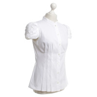 Prada camicia a maniche corte in bianco