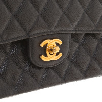 Chanel Classic Flap Bag Medium Leer in Zwart