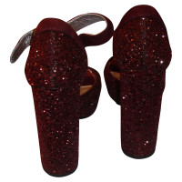 Prada Sandals 36 bordeaux Glitter Plateau