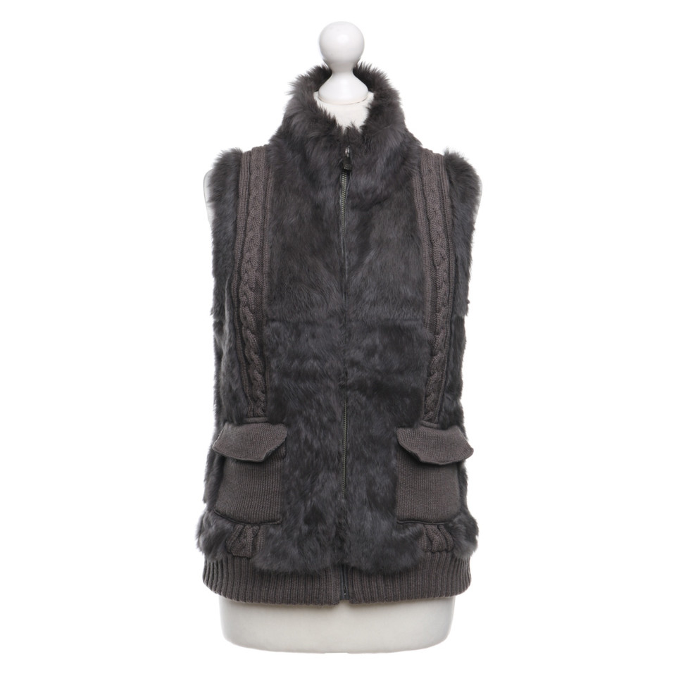 Oakwood Knitted vest with fur trim