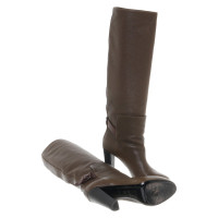 Balenciaga Leather boots in khaki