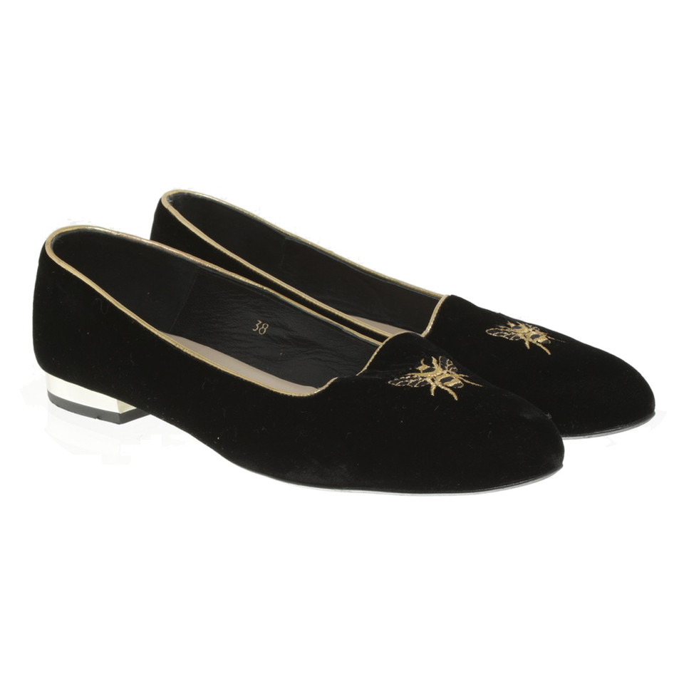 French Sole Ballerinas made of velvet