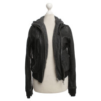 R 13 Leather jacket in black