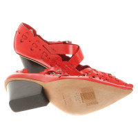 Céline Pumps/Peeptoes Leer in Rood