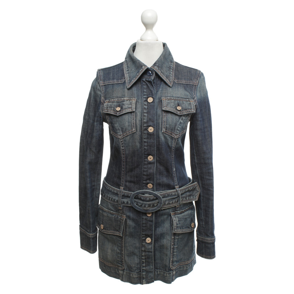 7 For All Mankind Giacca lunga in denim con cintura