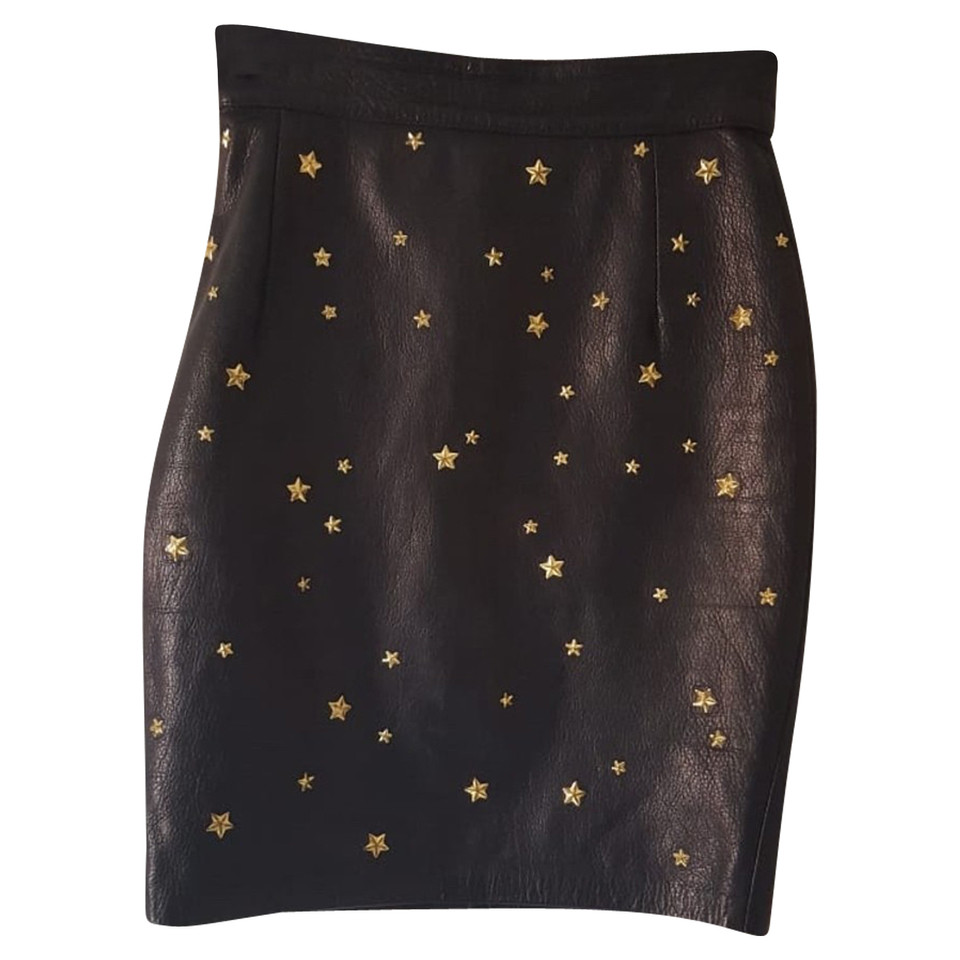 Moschino Cheap And Chic Vintage lederen rok met studs