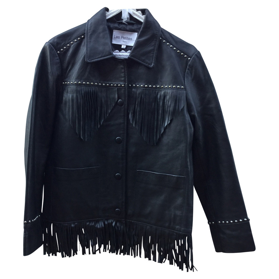Unützer Leather jacket with fringes
