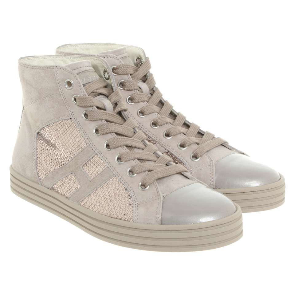 Hogan Sneakers aus Leder in Taupe