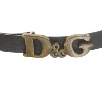D&G Schwarzer Gürtel mit Logo-Schließe