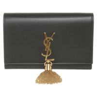 Saint Laurent Monogram Chain Wallet Leer in Zwart