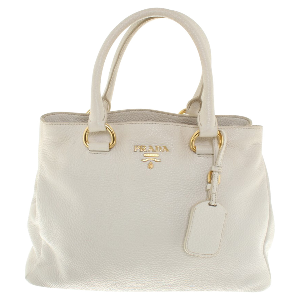 Prada Cream colored leather handbag - Buy Second hand Prada Cream ...