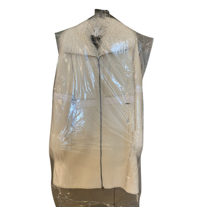 Sportmax Jacke/Mantel aus Wolle in Creme