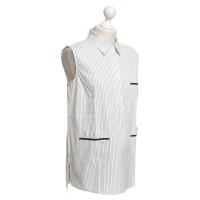 Marni Mouwloze blouse in wit / grijs