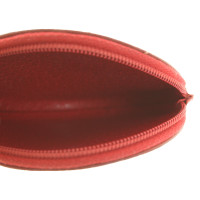 Bulgari Täschchen/Portemonnaie aus Leder in Rot