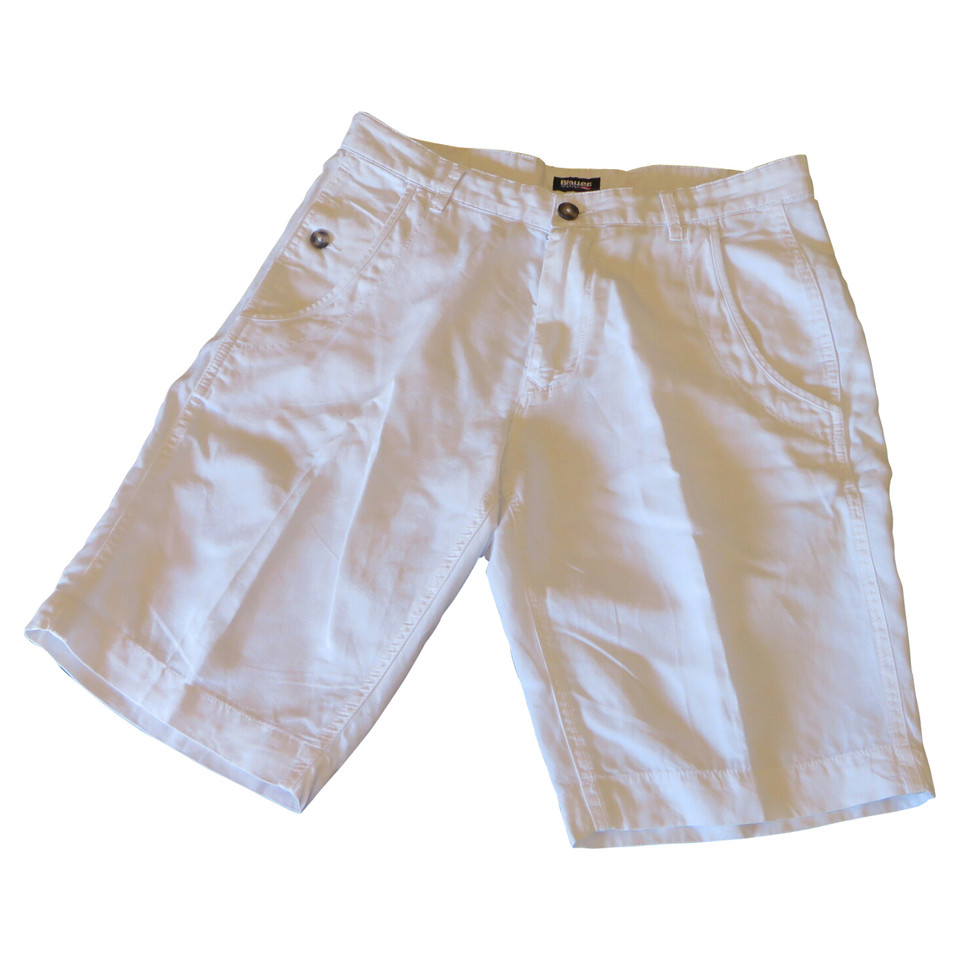 Blauer Shorts aus Baumwolle in Weiß