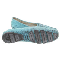 Escada Slippers/Ballerinas Leather in Turquoise