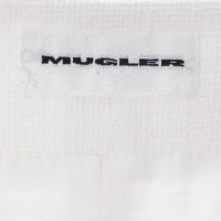 Mugler Robe de lin blanc