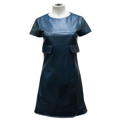 Chanel Kleid aus Leder in Blau
