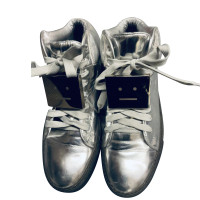 Acne Sneakers aus Leder in Silbern
