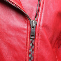 Prada biker jacket in red
