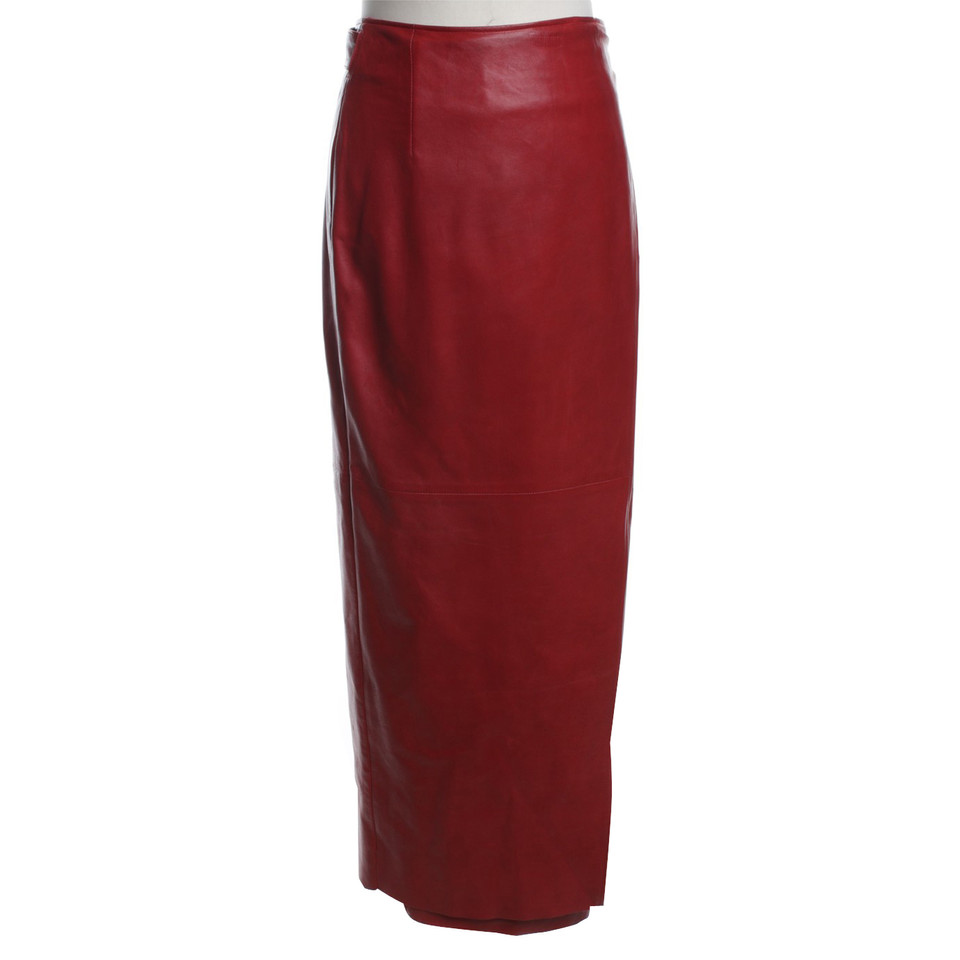 Pauw Leather skirt in red