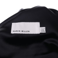 Karen Millen Satin-Kleid in Schwarz/Petrol
