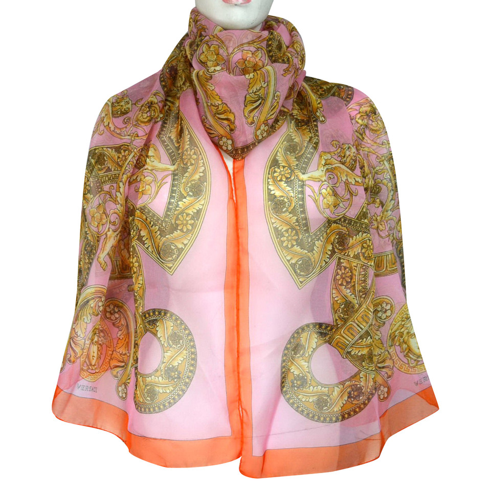 Versace Schal/Tuch aus Seide in Orange