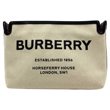 Burberry Clutch Bag Canvas in White