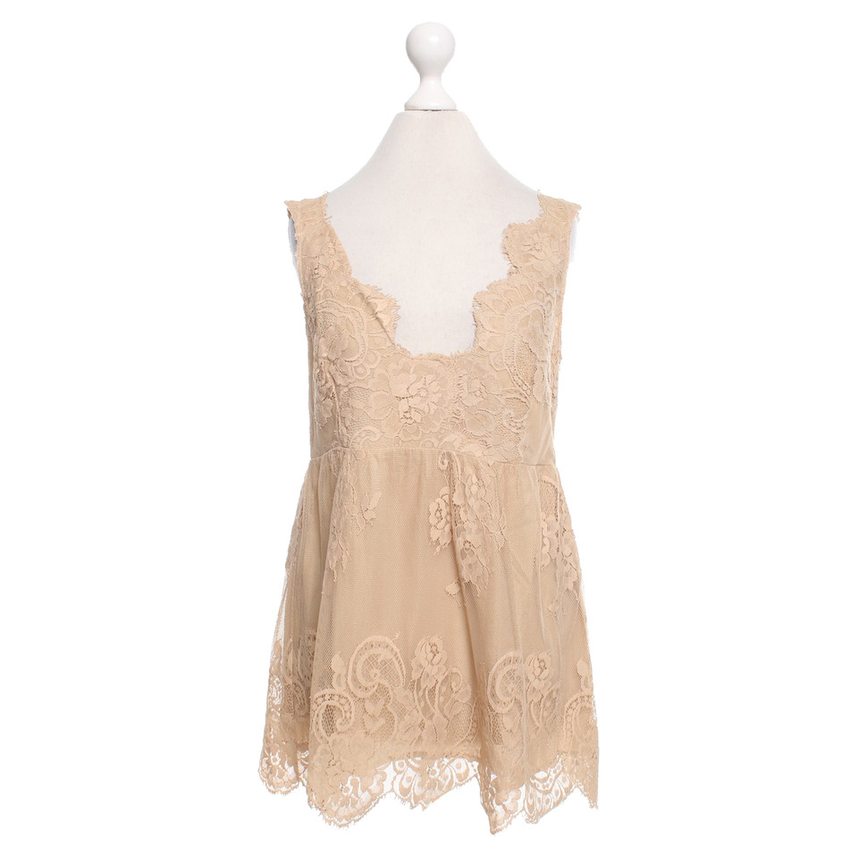 Twin Set Simona Barbieri Spitzentop in Beige