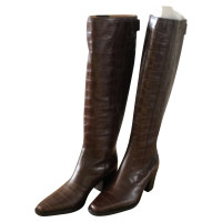 Ganni Boots Leather in Brown