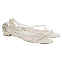 Miu Miu Sandalen aus Leder in Creme