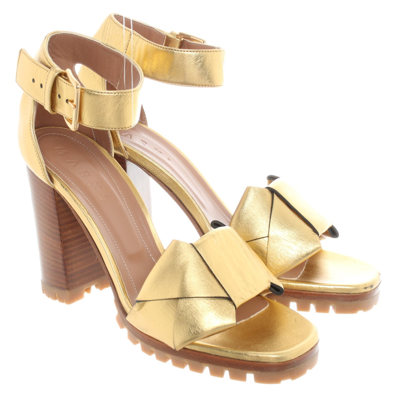 marni gold sandals
