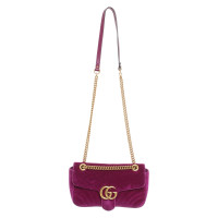 Gucci GG Marmont Flap Bag Normal in Fuchsia