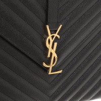 Saint Laurent Monogram Envelope Chain Wallet Leather in Black