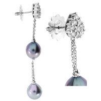 Damiani Gold earrings with Tahitian pearls