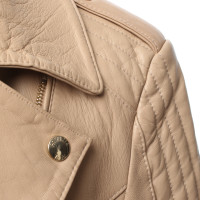 Patrizia Pepe Jacket/Coat Leather in Beige