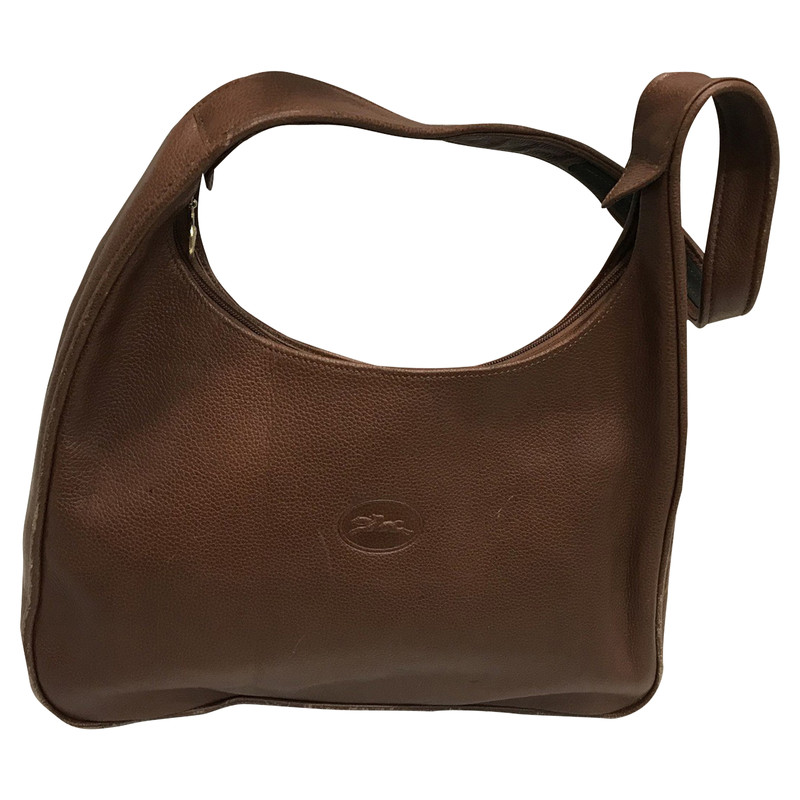 longchamp brown leather shoulder bag
