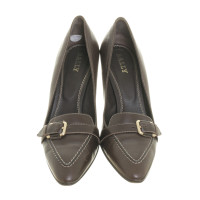 Bally Brown pumps with contrasting stitching